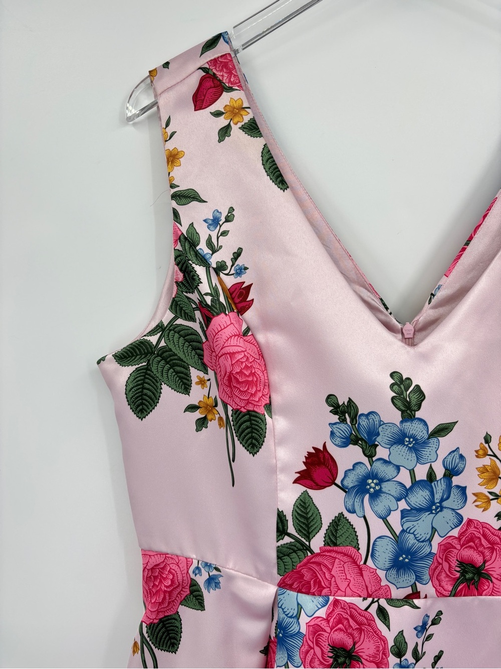 Liza Luxe Mini Dress Sleeveless Pink Floral Dress - Picture 3 of 14